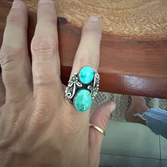 Navajo Turquoise Ring Sterling silver size 6 - Picture 3 of 6